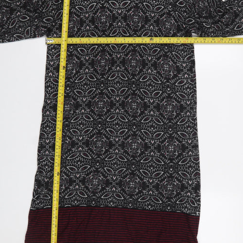 White Stuff Womens Black Geometric Knit Shift Dress Size 12