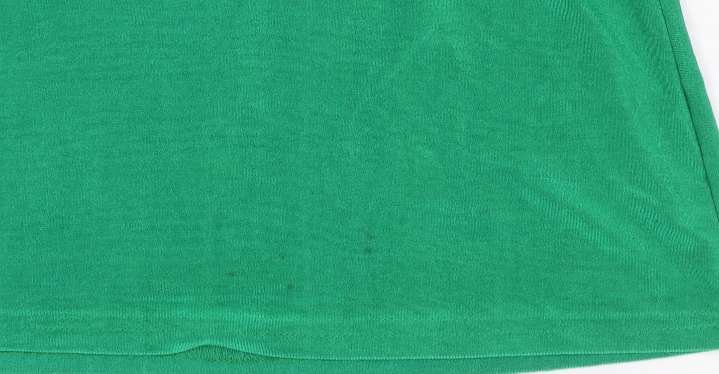 Minuet Women’s Green Wrap Blouse Size 14 3/4 Sleeve Jersey Top