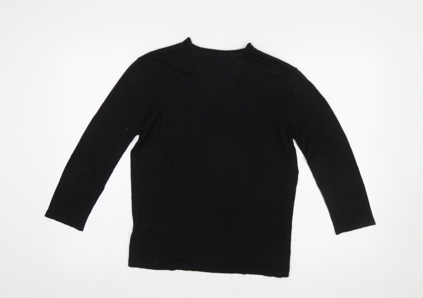 Viz-A-Viz Women’s Black Cardigan Size 14 Metallic Knit