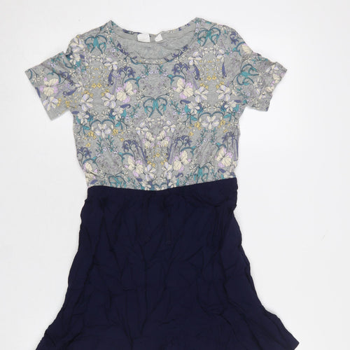 GAP Kids Girls Multicoloured Floral Skater Dress Size 12-13 Years