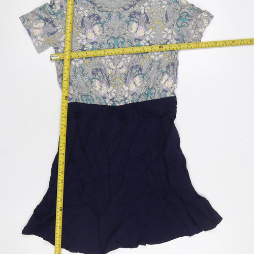 GAP Kids Girls Multicoloured Floral Skater Dress Size 12-13 Years