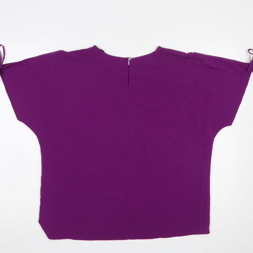 Dorothy Perkins Women's Purple Short Sleeve Blouse UK 12