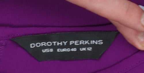 Dorothy Perkins Women's Purple Short Sleeve Blouse UK 12