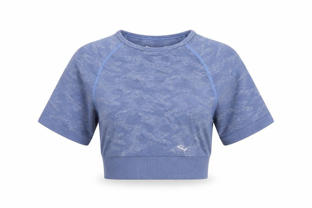 Everlast Women's Blue Cropped Athletic T-Shirt UK 8