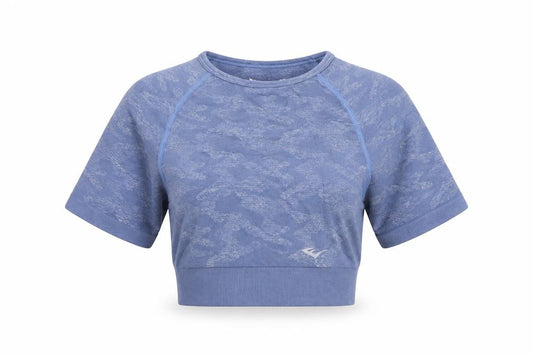 Everlast Women's Blue Cropped Athletic T-Shirt UK 8