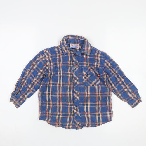 LEGO Boys Blue Check Flannel Button-Up Shirt 3-4 Years