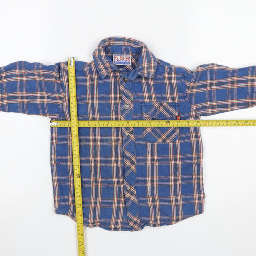 LEGO Boys Blue Check Flannel Button-Up Shirt 3-4 Years