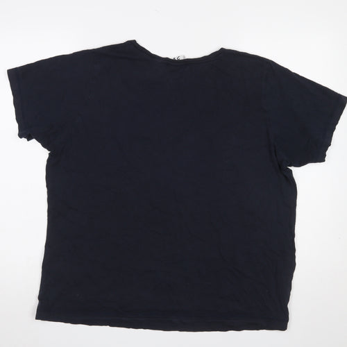 Champion Women's Blue 2XL Basic Cotton Logo T-Shirt