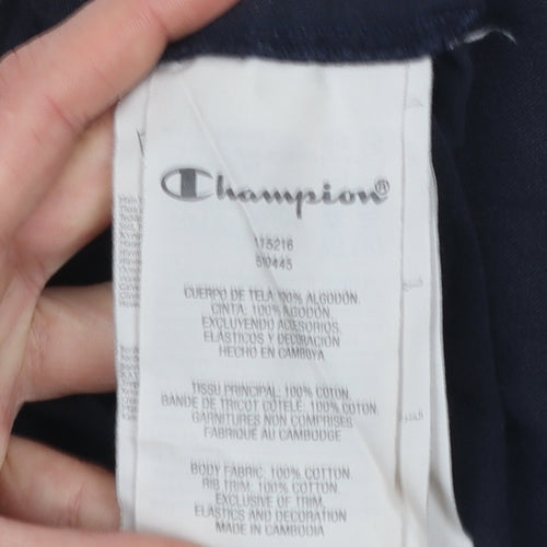 Champion Women's Blue 2XL Basic Cotton Logo T-Shirt