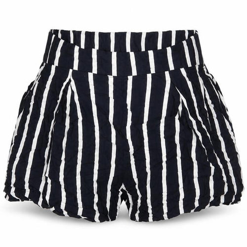 H&M Women Black White Striped Paperbag Shorts Size 4