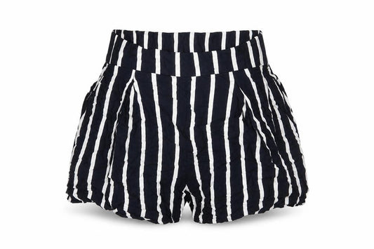 H&M Women Black White Striped Paperbag Shorts Size 4
