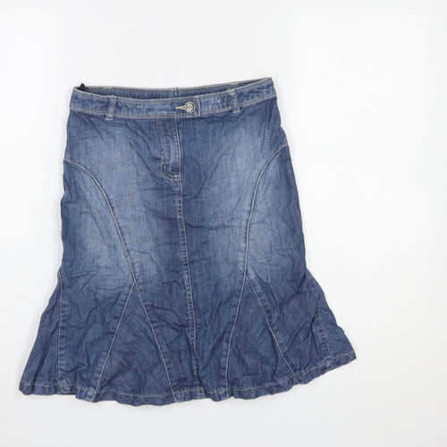 Next Girls Blue Denim A-Line Skirt 9 Years Belt Loops Casual Cotton
