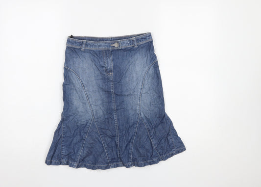 Next Girls Blue Denim A-Line Skirt 9 Years Belt Loops Casual Cotton