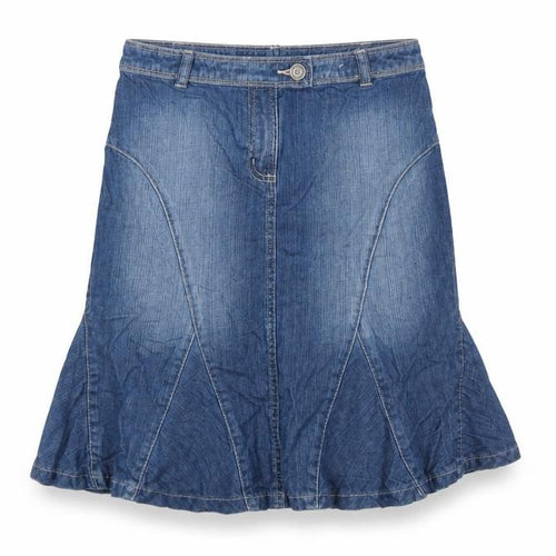 Next Girls Blue Denim A-Line Skirt 9 Years Belt Loops Casual Cotton