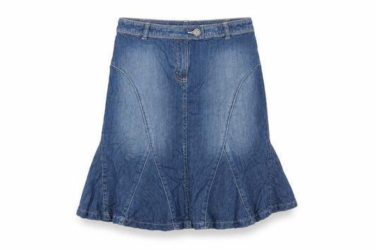 Next Girls Blue Denim A-Line Skirt 9 Years Belt Loops Casual Cotton