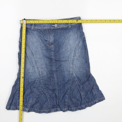 Next Girls Blue Denim A-Line Skirt 9 Years Belt Loops Casual Cotton