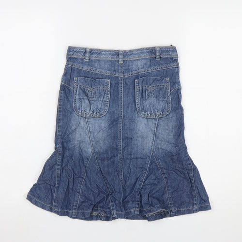 Next Girls Blue Denim A-Line Skirt 9 Years Belt Loops Casual Cotton
