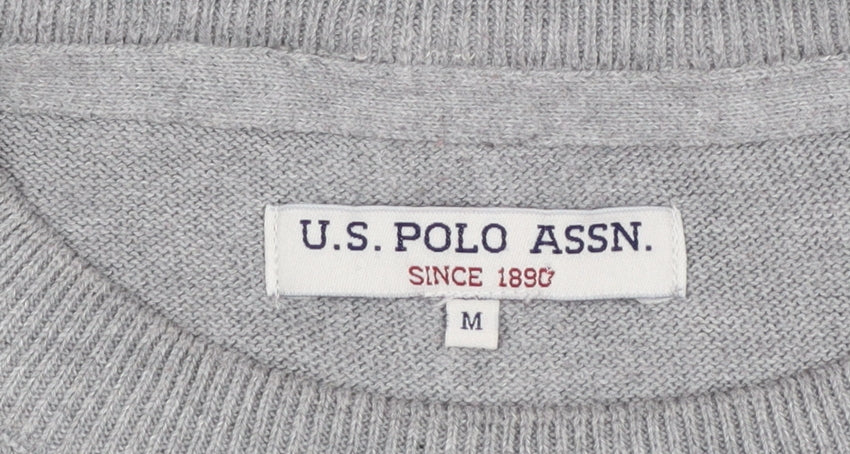 U.S. Polo Assn. Men's Blue Striped Cotton Crew Neck Jumper M