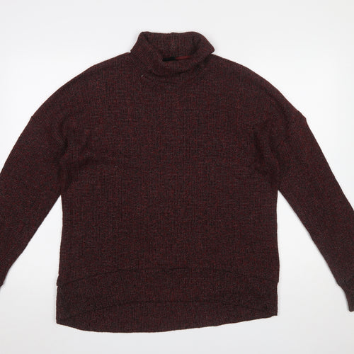 Topshop Women’s Red Roll Neck Chunky Knit Jumper Size 12