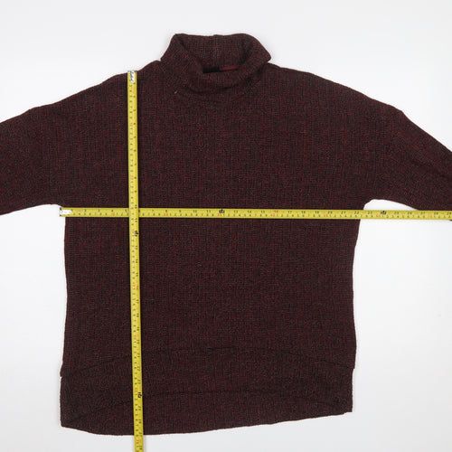 Topshop Women’s Red Roll Neck Chunky Knit Jumper Size 12