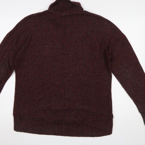 Topshop Women’s Red Roll Neck Chunky Knit Jumper Size 12