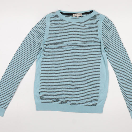 Marks and Spencer Women’s Blue Striped Crew Neck Jumper Size 10