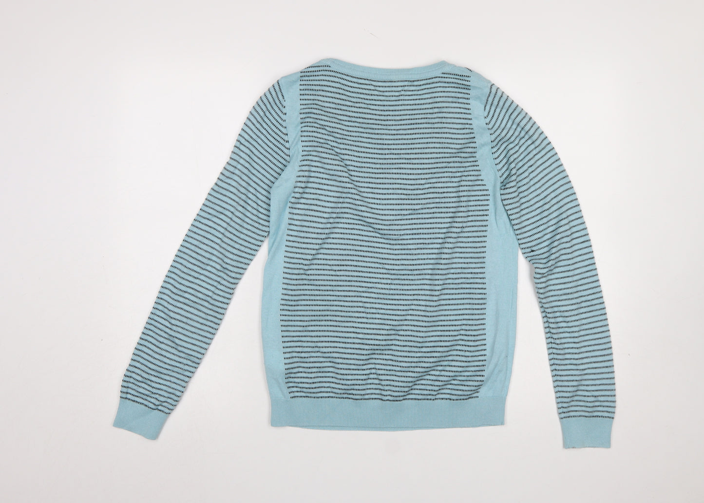 Marks and Spencer Women’s Blue Striped Crew Neck Jumper Size 10