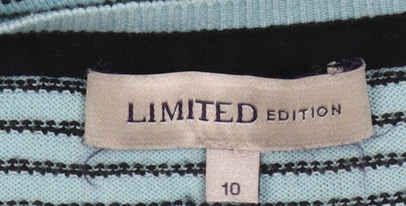 Marks and Spencer Women’s Blue Striped Crew Neck Jumper Size 10