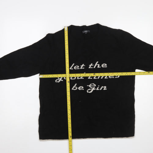 Next Women’s Black Funny Slogan Pullover Jumper Size 18