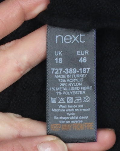 Next Women’s Black Funny Slogan Pullover Jumper Size 18