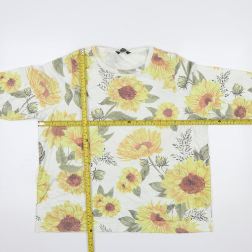 Bonmarché Women's Multicoloured Floral 3/4 Sleeve Pullover Jumper Size 20