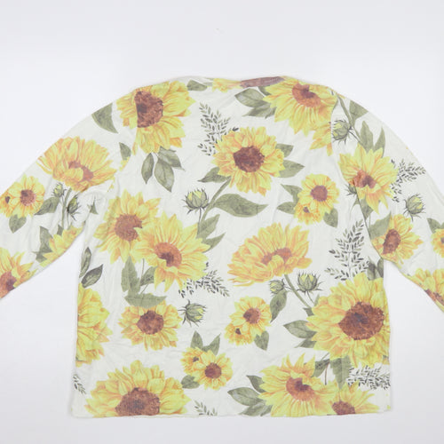 Bonmarché Women's Multicoloured Floral 3/4 Sleeve Pullover Jumper Size 20