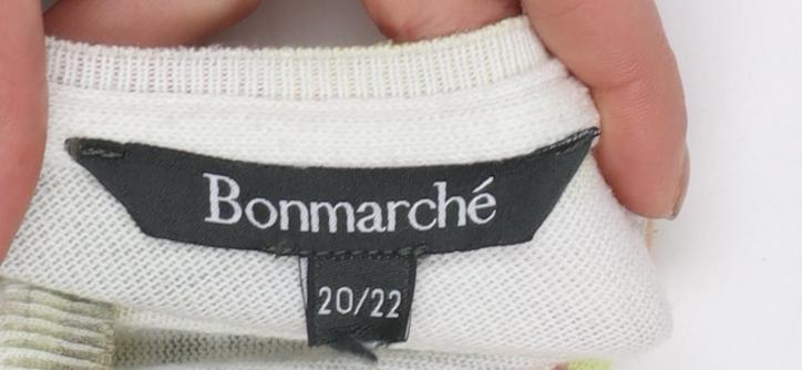 Bonmarché Women's Multicoloured Floral 3/4 Sleeve Pullover Jumper Size 20