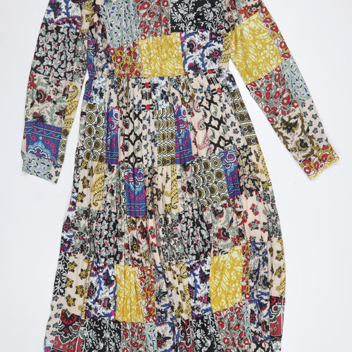Exquiss's Women Multicoloured Midi A-Line Dress Size M