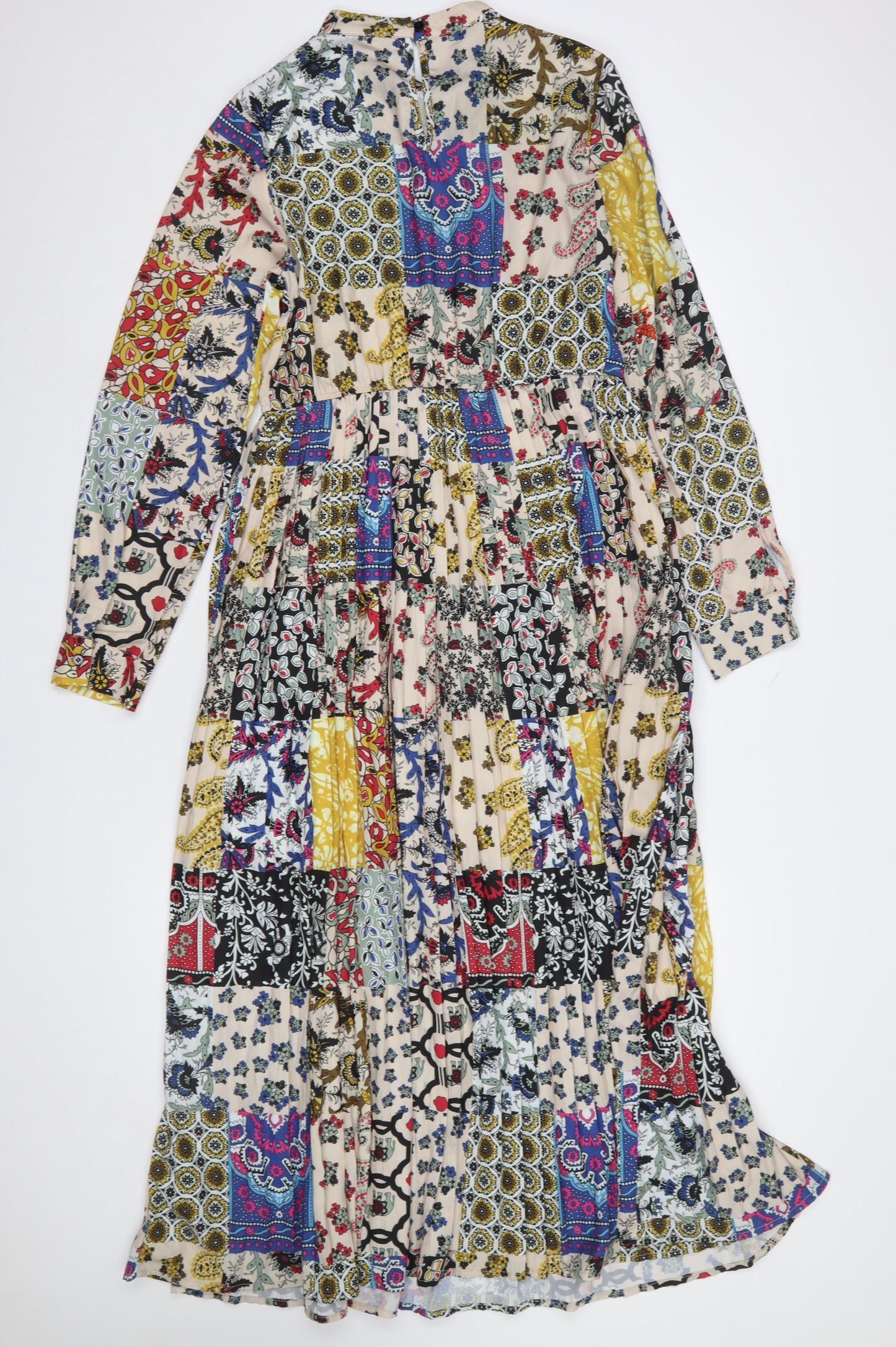 Exquiss's Women Multicoloured Midi A-Line Dress Size M