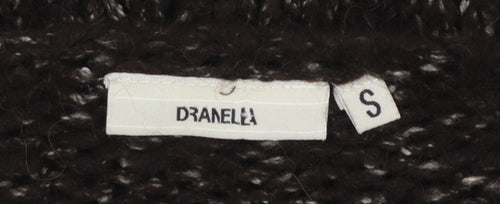 Dranella Women's Brown Wool Blend Floral Knit Cardigan Size S