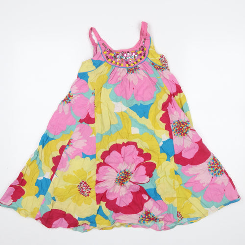 Monsoon Girls Multicoloured Floral Beaded A-Line Dress 8-9 Years