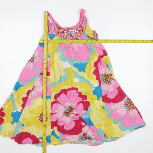 Monsoon Girls Multicoloured Floral Beaded A-Line Dress 8-9 Years
