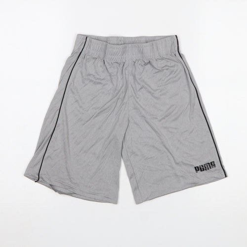 Puma Boys Grey 10-12 Years Athletic Jersey Sports Shorts