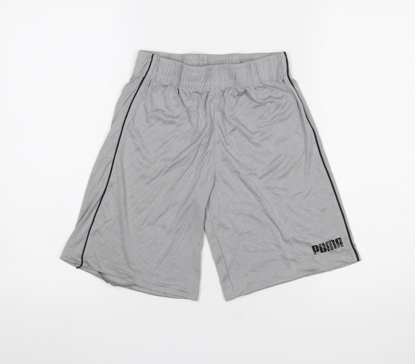 Puma Boys Grey 10-12 Years Athletic Jersey Sports Shorts