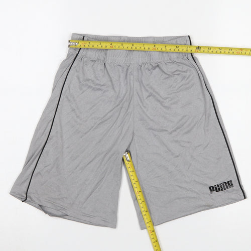 Puma Boys Grey 10-12 Years Athletic Jersey Sports Shorts