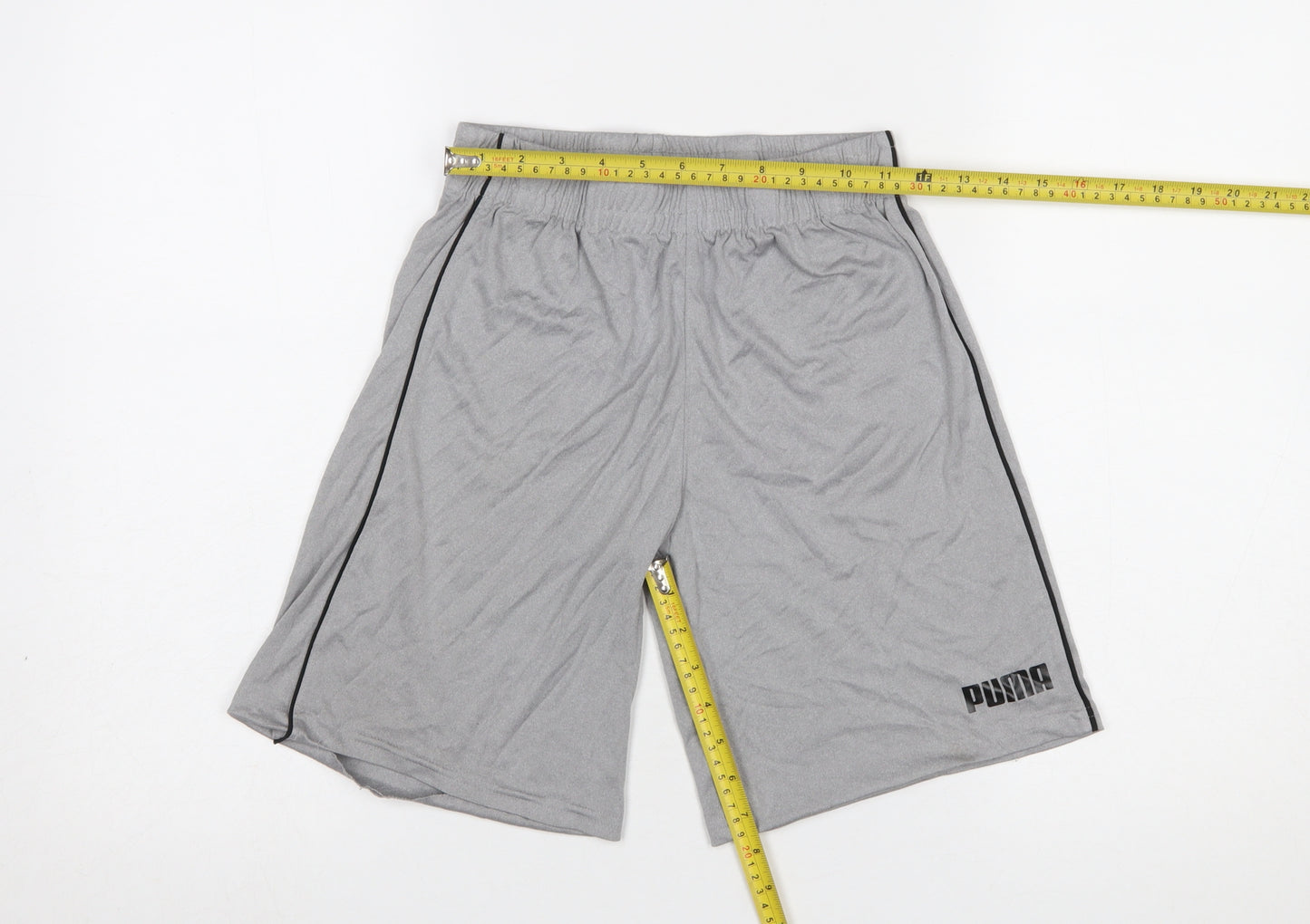 Puma Boys Grey 10-12 Years Athletic Jersey Sports Shorts