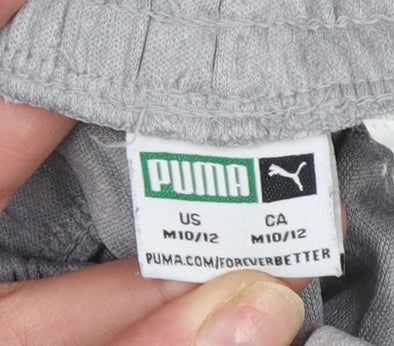 Puma Boys Grey 10-12 Years Athletic Jersey Sports Shorts