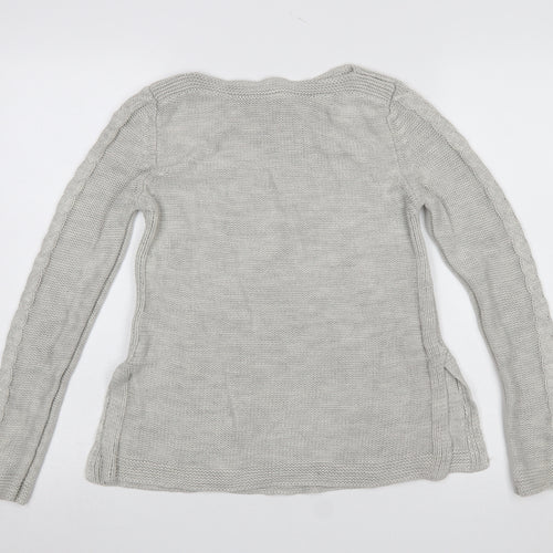 Oasis Women's Grey Cable-Knit Pullover Jumper Size S