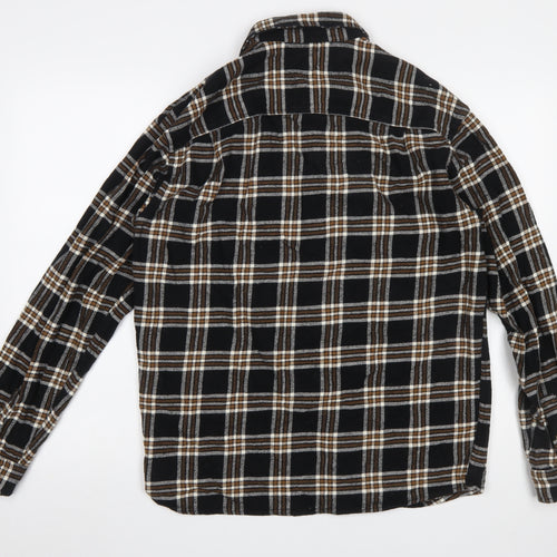 H&M Men’s Black Checked Flannel Relaxed Fit Shirt Size S