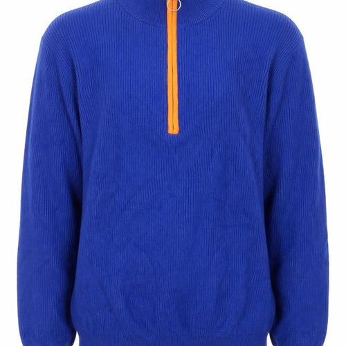 Kelly & Grace Men’s Blue 1/4 Zip High Neck Knit Jumper Size M