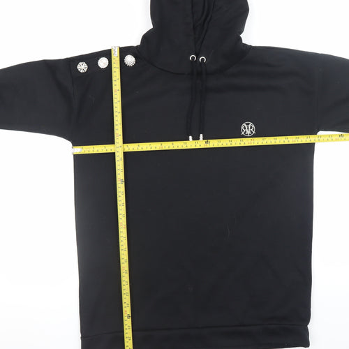 River Island Women’s Black Beaded Hoodie Small Pullover Sweatshirt