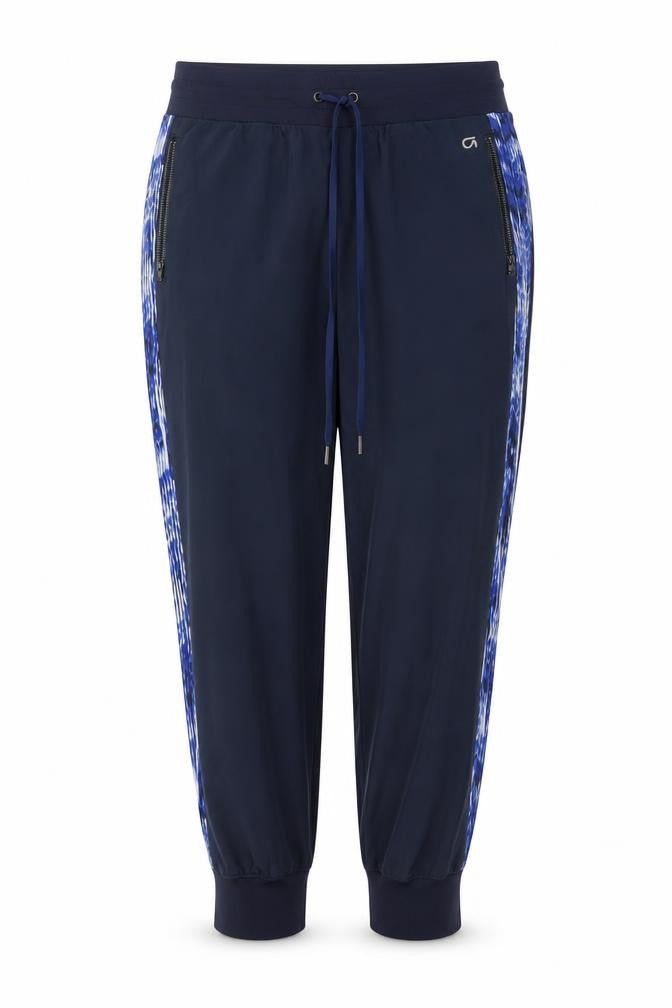Front view of GapFit Women's Blue Medium Jogger Trousers with Zip Pockets