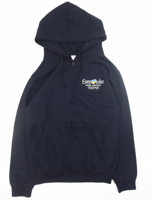 Just Hoods Womens Black Full Zip Hoodie Small Eurovision 2023 Liverpool