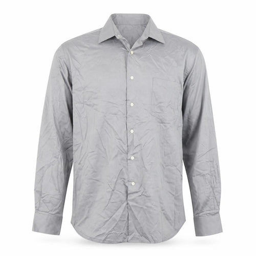 Van Heusen Men's Grey Fitted No Iron Long Sleeve Dress Shirt Size 16